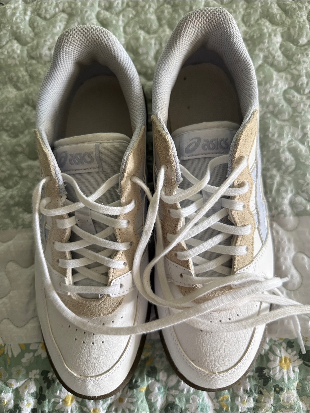 ASICS White and Beige Women's Sneakers